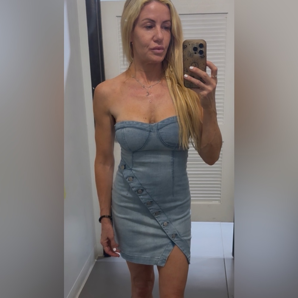 Forever21 Strapless Denim Dress